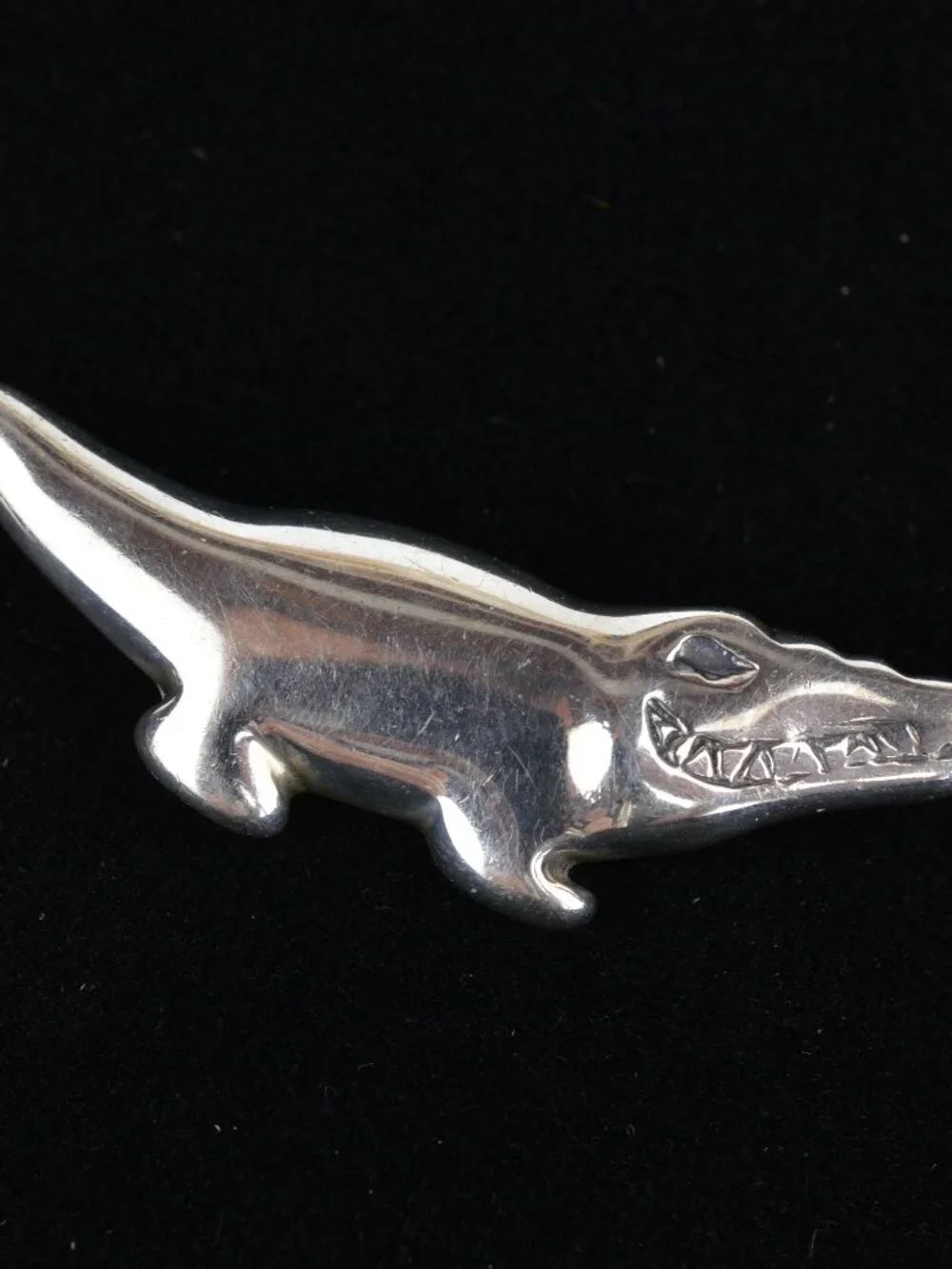 Vintage MP Signed Sterling Silver Alligator Slide Pendant 925 Gator 1.5